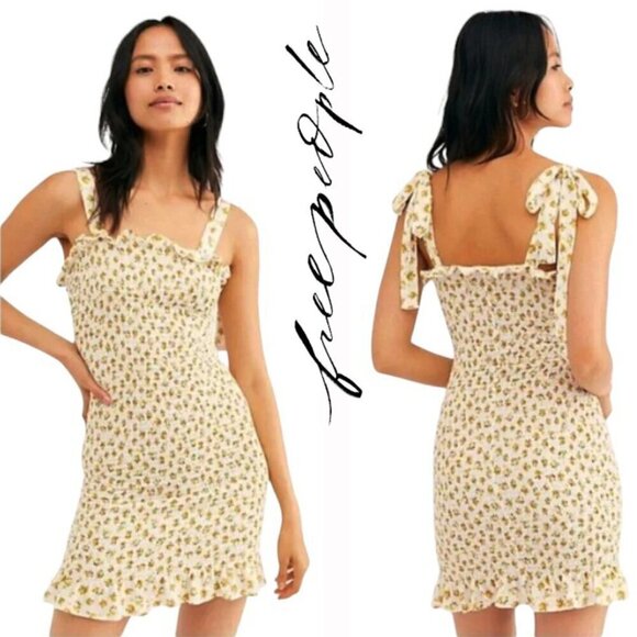 Free People Bella Smocked Slip Style Mini Dress Taylor Swift Size XS - Picture 1 of 12